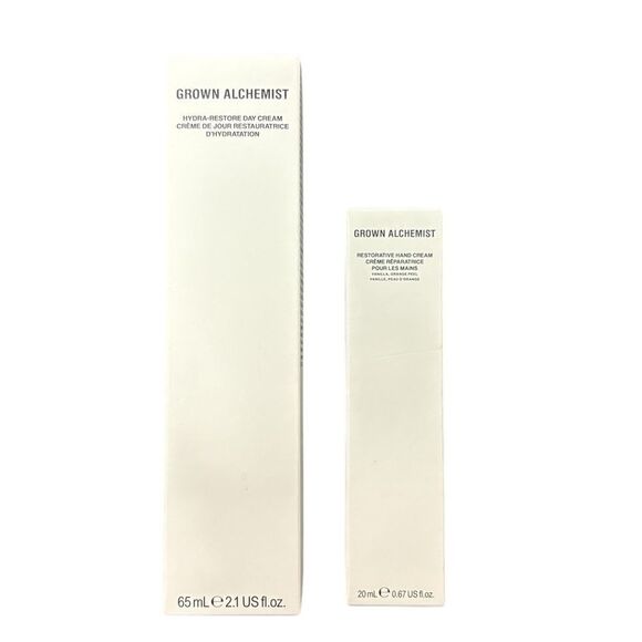 Grown Alchemist Hydra-Restore Day Cream & Restorative Hand Cream Duo New
